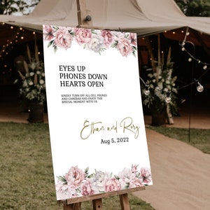Unplugged wedding sign. Large wedding sign. Unplugged ceremony sign. Rory