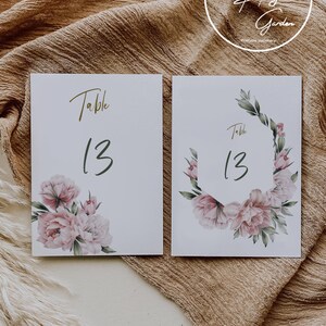 Table number sign. Printable 5x7 table number. 4x6 table number Template. Rory