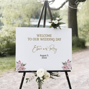 Welcome wedding sign. Large wedding sign. Modern wedding sign template. Rory