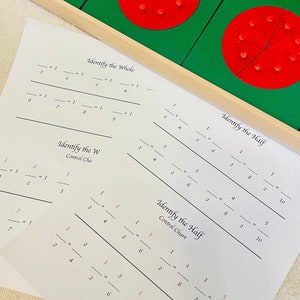 Identify The Whole and Halves Fraction Worksheet