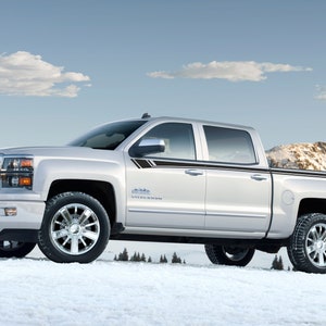 CHEVROLET SILVERADO 2014 - 2018 Zestaw naklejek z paskiem bocznym i winylową grafiką pasuje do ciężarówek Chevy