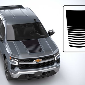 CHEVROLET SILVERADO 2019 - 2023 HOOD Vinyl Decal Sticker Graphics Kit  Fits Chevy Truck