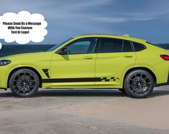 Rocker Panel Side Stripe Vinyl Decal Stickers compatible with BMW X4 2019 - 2022