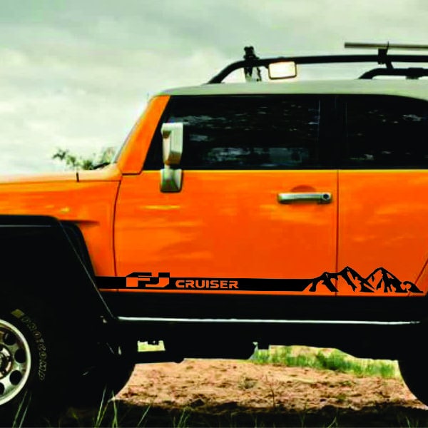 Toyota FJ Cruiser WILD MOUNTAINS  Rocker Panel  Vinyl Decal Sticker Graphics  Kit