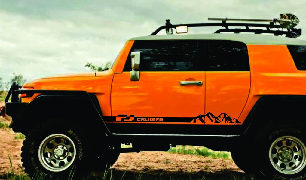 Toyota FJ Cruiser WILD MOUNTAINS Rocker Panel Vinyl Decal Sticker