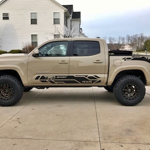 Toyota Tacoma 2016 - 2023 TRD Sport 4x4 ROCKER PANEL and Bed Vinyl Decal Sticker Graphics Kit