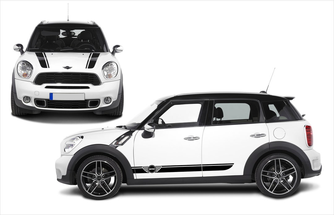 Mini COOPER Countryman Hood and Lower Rocker Panel Stripes Vinyl Decal ...