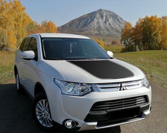 HOOD Vinyl Decal Stickers compatible with Mitsubishi Outlander 2012 - 2014