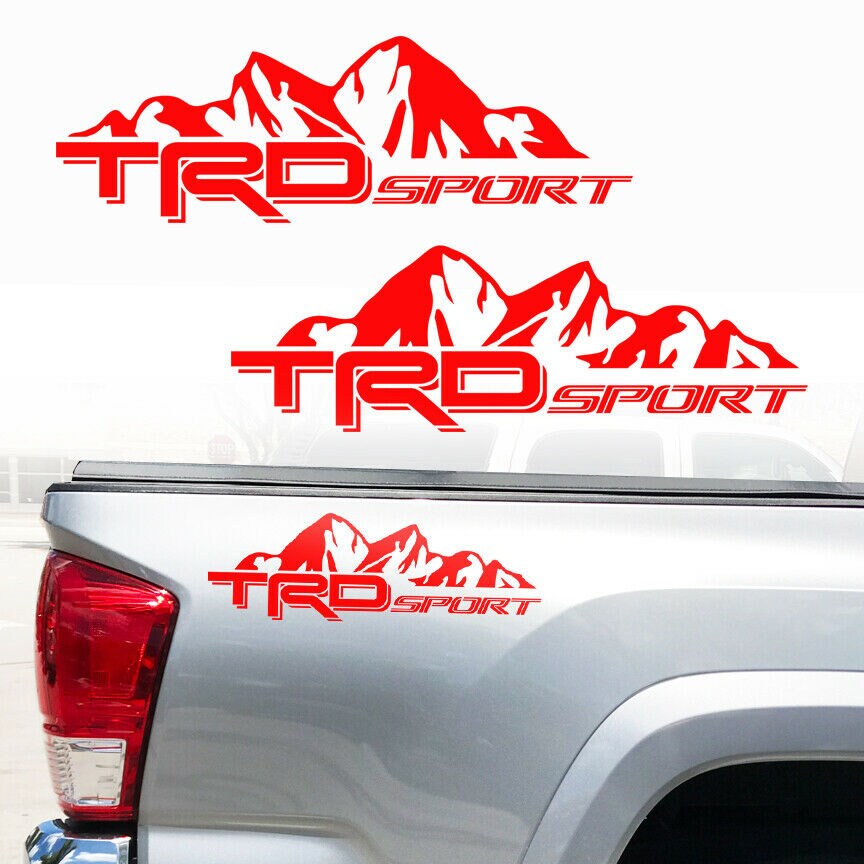 2 Decal Adesive TRD Sport Per Toyota Tacoma Tundra - Adesivi Da Letto Furgone Grigi, In Vinile