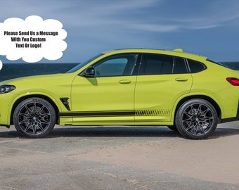 Rocker Panel Side Stripe Vinyl Decal Stickers compatible with BMW X4 2019 - 2022