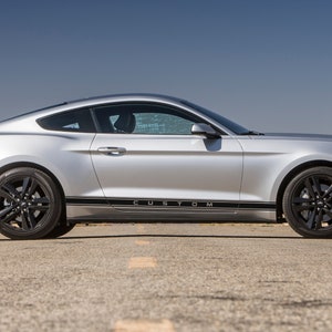 Ford Mustang GT 2015 - 2017 CUSTOM LOGO  Rocker Panel Stripe Vinyl Decal Sticker Graphics Kit