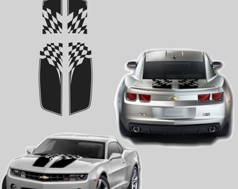 Chevrolet Camaro  2010-2013 Checkered Flag Complete Vinyl Decal Sticker Graphics Kit
