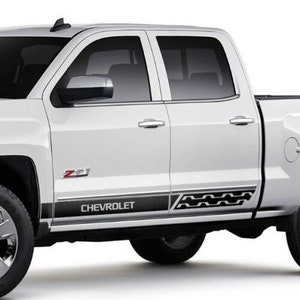 Chevrolet SILVERADO 2014 - 2018 Rocker Panel Vinyl Decal Sticker Graphics Kit Pasuje do ciężarówek Chevy