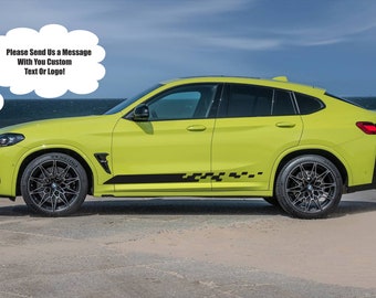 Rocker Panel Side Stripe Vinyl Decal Stickers compatible with BMW X4 2019 - 2022