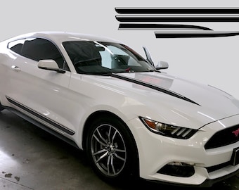 Mustang GT Hood Spears & Rocker Panel Stripe Vinyl Decal Kit (2015-2017)