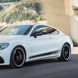 Kit d'autocollants graphiques en vinyle à rayures pour bas de caisse inférieur Mercedes-Benz Classe C C205