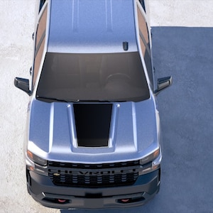 CHEVROLET SILVERADO 2019 - 2023 Custom Text HOOD Vinyl Decal Sticker Graphics Kit  Fits Chevy Truck