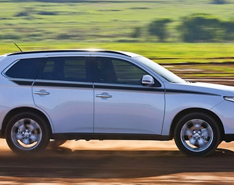Upper Body Stripe Vinyl Decal Stickers compatible with Mitsubishi Outlander 2012 - 2014