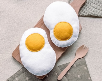 Sunny-Side Up Felt Egg – Perfect for Playtime Breakfasts! Toy Kitchen Food, Play Restaurant, Educational Toy, Imagination Play, Montessori