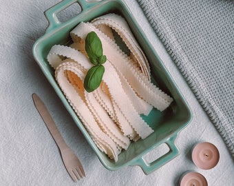 Mafaldine en feutre à volants – Du plaisir pour les plats de pâtes pour la récréation ! Spaghetti, pâtes en feutre, nourriture en feutre, service de table en feutre, jouets et nourriture Montessori