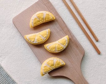 Zesty Felt Lemon Slice – Brighten Up Play Kitchens & More! Additions to dish, Pretend Food, Restaurant, Educational, Imagination, Montessori