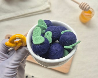 Juicy Felt Blueberries – Perfect for Playtime Picking! Felt food, Felt food toys, Felt food set, Pretend play, Montessori toys, Felt toys