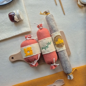 Gourmet Felt Sausages – Perfect for Playtime Charcuterie!! Toy Food, Kids, Restaurant, Educational, Imagination, Montessori