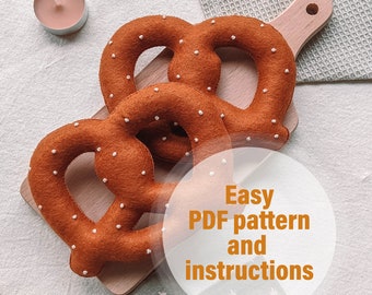 Craft Yummy Felt Pretzels – Easy PDF Pattern, Delicious Fun! Plush treat sewing pattern, felt food, Digital sewing pattern, DIY