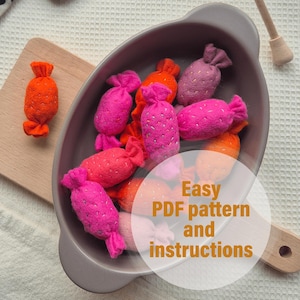 Craft Sweet & Colorful Felt Candies – Easy PDF Pattern, Big Fun! Sewing pattern, Plush treat sewing pattern, Play food pattern, Digital, DIY