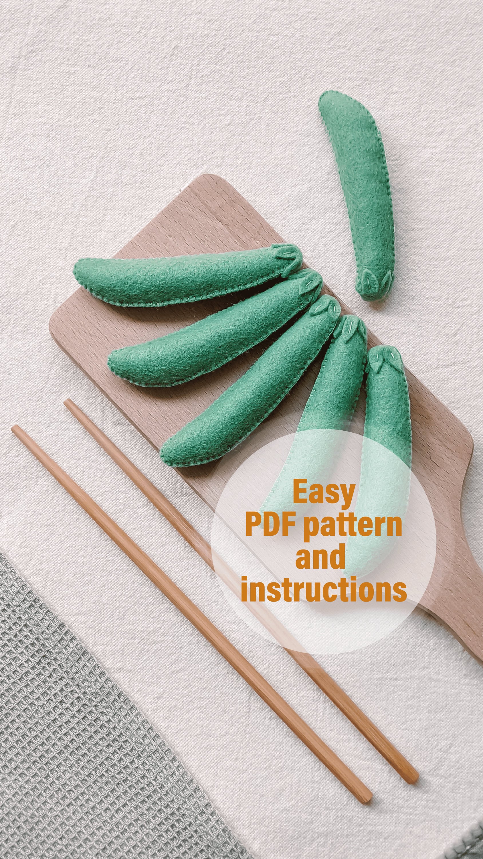Pod Pattern Felt Pea Pod Sewing Pattern – Beginner Friendly Plush Food (PDF Pattern ...