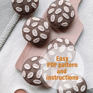 Make Adorable Felt Peanut Cookies – Fun DIY PDF  Pattern & Instructions! Sewing pattern, Plush treat sewing, Play food pattern, Digital, diy