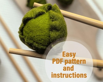 Craft a Playful Felt Brussels Sprouts – Easy PDF Pattern! Sewing pattern, Plush treat sewing pattern, Play food pattern, Digital, DIY