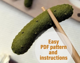 Craft a Playful Felt Pickled Cucumbers – Easy PDF Pattern, Big Fun! Digital pattern, Plush treat sewing pattern, Play food pattern, DIY