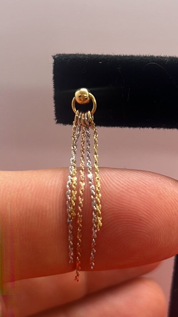 14 kt gold earrings, rose gold, yellow gold and wh