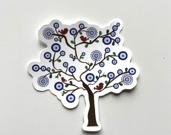 Blue Evil Eye Tree Stickers: Ward off Bad Luck with Style!