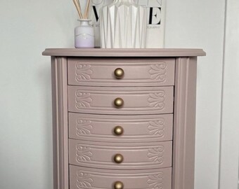 Blush Pink Vintage Chest Of Drawers • Hand Painted with Fusion Mineral Paint • French Style Furniture