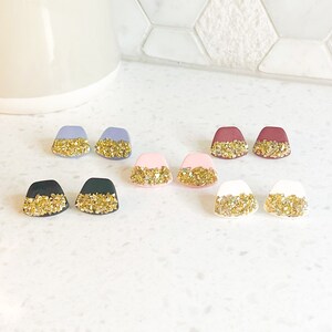 Glittery Studs | Polymer Clay Earrings | Handmade Earrings
