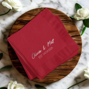 Personalized Wedding Napkins Custom Initial Monogram Cocktails Bridal Shower Napkins Beverage Wedding Favors Foil Cheap Napkins