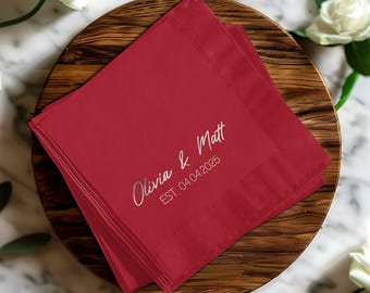 Servilletas de boda personalizadas Servilletas de monograma inicial personalizadas Servilletas para cócteles Servilletas para despedidas de soltera Servilletas de papel de aluminio baratas