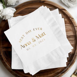 Custom Wedding Napkins, Personalized Napkins, Foil Napkins, Printed Napkins, Wedding Decor, Wedding Favors, Cocktail Napkins, Luncheon