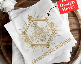 Custom Napkins with Logo, Corporate Event Napkins, Full Color Branded Promotional Beverage Napkins for Trade Shows & Parties