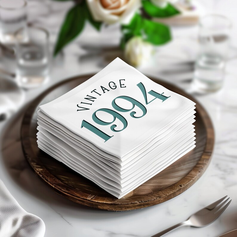 Personalized birthday napkins vintage birthday napkins custom