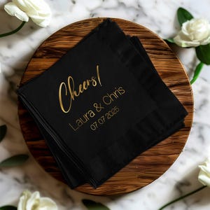 Personalized Wedding Napkins, Custom Cocktail Napkins, Beverage Napkins, Wedding Favors, Bridal Shower Napkins, Custom Foil Napkins