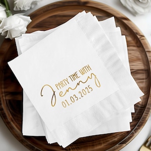 Geburtstags-Servietten, personalisierte Geburtstags-Cocktail-Servietten, individuell bedruckte Party-Servietten, Geburtstags-Dekor-Getränke-Servietten