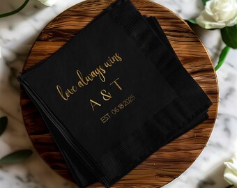 Personalized Wedding Napkins, Custom Initials Napkins, Printed Cocktail Napkins, Elegant Wedding Favors, Monogram Beverage Napkins, Bridal