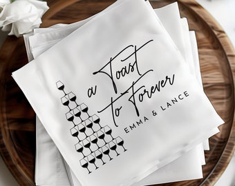 Servilletas de boda personalizadas, Nombres de parejas de boda personalizados, Servilletas de cóctel de boda, Fiesta de compromiso, Renovación de votos, Aniversario, Recuerdo
