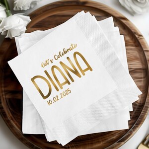Custom Birthday Napkins, Cocktail Napkins, Personalized Birthday, Custom Birthday Gift, Beverage Napkins, Party Decor, Birthday Decorations