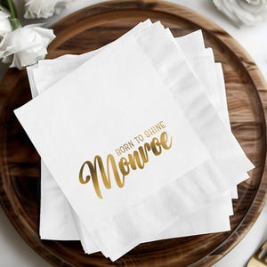 Custom Foil Stamped Birthday Napkins, Personalized Cocktail Napkins, Birthday for Her or Him, Party Decor, Custom Birthday Gift