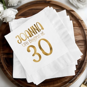Custom Birthday Napkins Cocktail Napkins Personalized Birthday Beverage Napkins Birthday Decor Party Decor Custom Birthday Gift