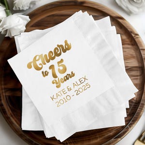 Custom Anniversary Napkins, Personalized Napkins for Wedding Anniversary, Anniversary Gift, Custom Napkins, Anniversary Decorations, Party